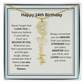Personalized 14th Birthday Flower Name Necklace Gift