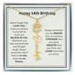 Personalized 14th Birthday Flower Name Necklace Gift