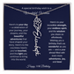 Happy 50th Birthday - Personalized Birth Flower Name Necklace with Message Card