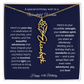Happy 50th Birthday - Personalized Birth Flower Name Necklace with Message Card