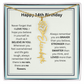 Personalized 14th Birthday Flower Name Necklace Gift