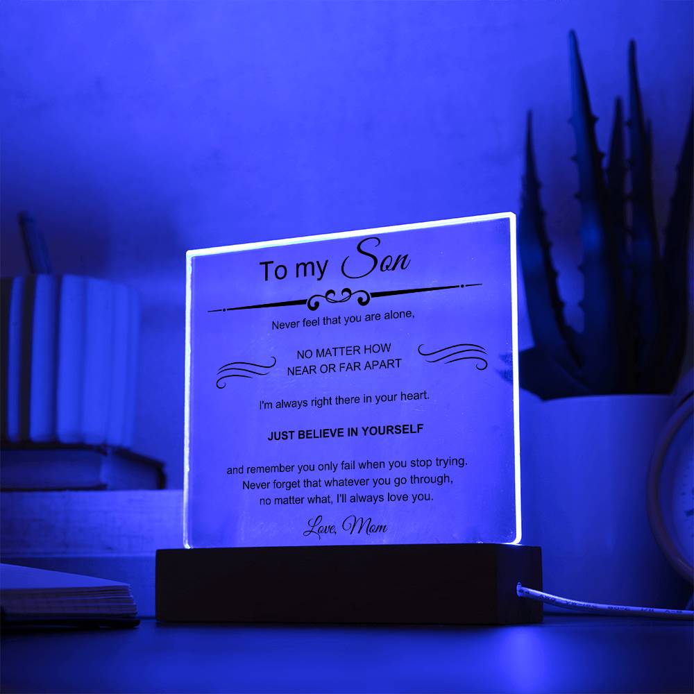 To My Amazing Son - I'll Always Love You - Square Acrylic Plaque