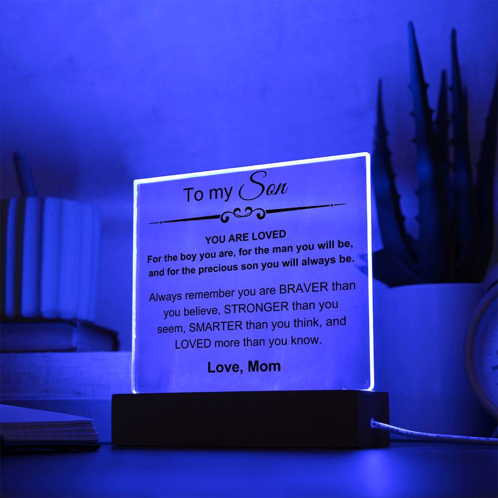 To My Amazing Son - You Are Stronger Than You Believe - Square Acrylic Plaque