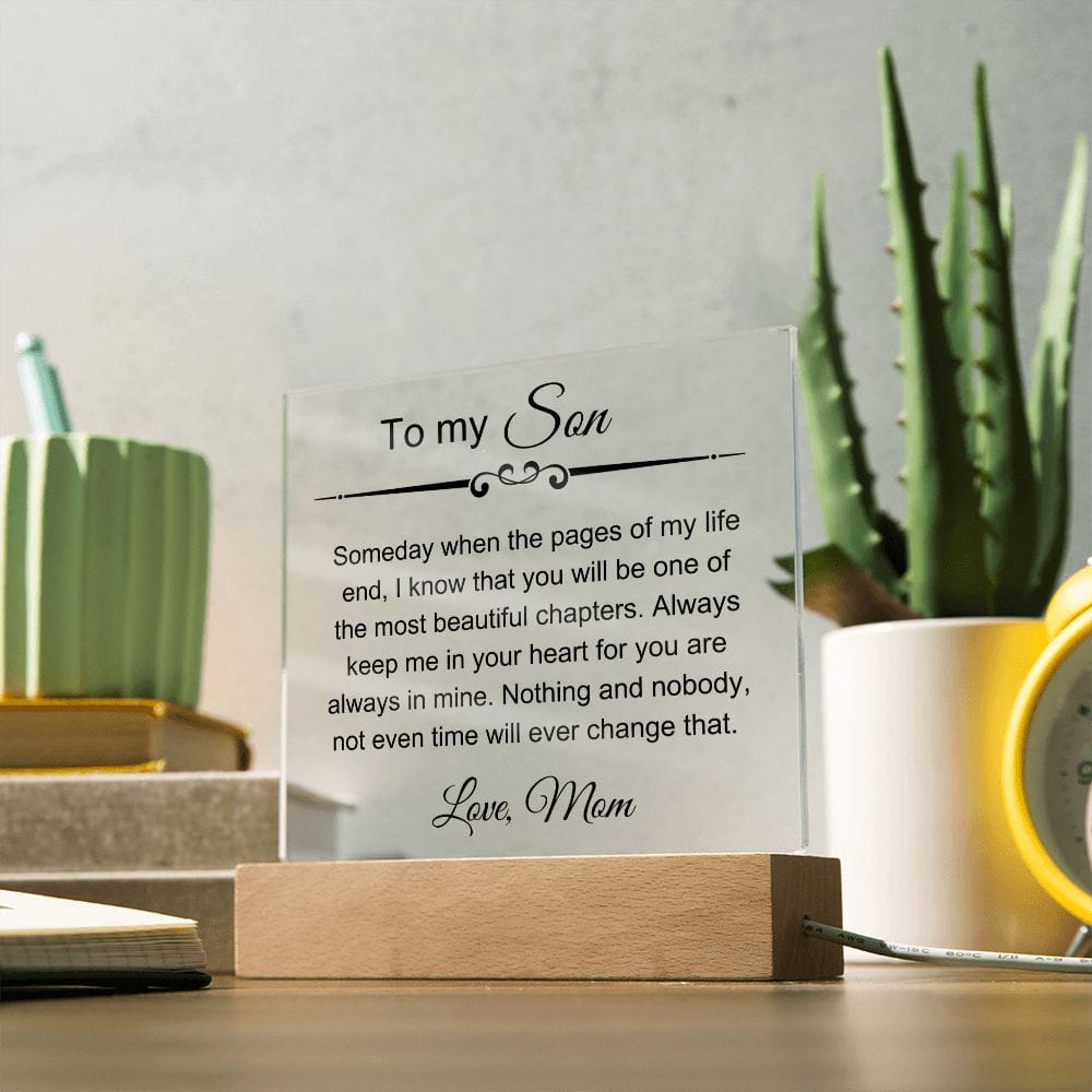 To My Amazing Son - Always Keep Me In Your Heart - Square Acrylic Plaque