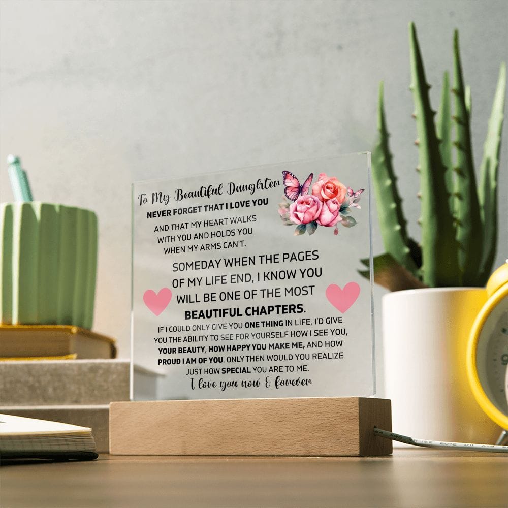 To My Daughter - I Am Proud Of You - Square Acrylic Plaque