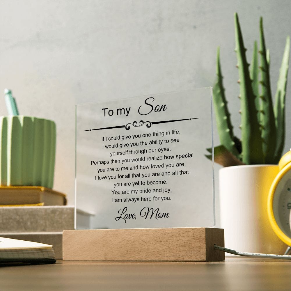 To My Amazing Son - I Am Always Here For You - Square Acrylic Plaque