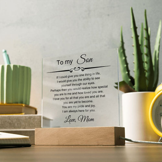 To My Amazing Son - I Am Always Here For You - Square Acrylic Plaque