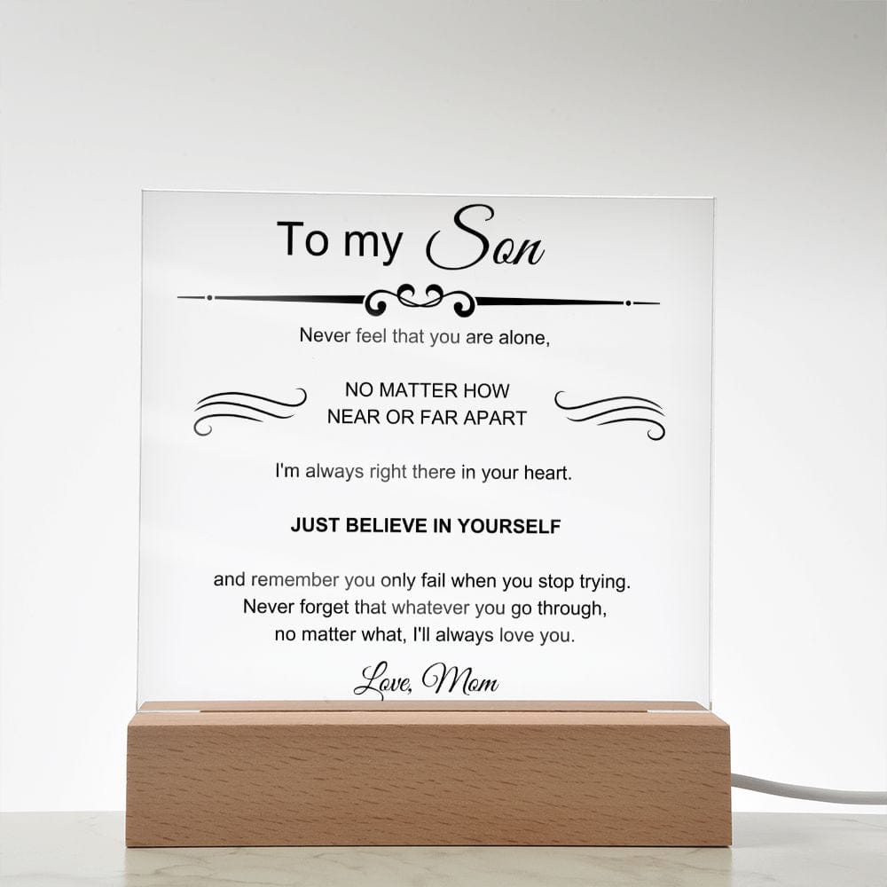 To My Amazing Son - I'll Always Love You - Square Acrylic Plaque