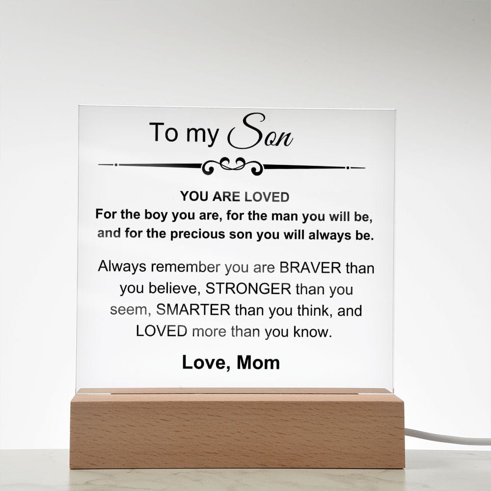 To My Amazing Son - You Are Stronger Than You Believe - Square Acrylic Plaque