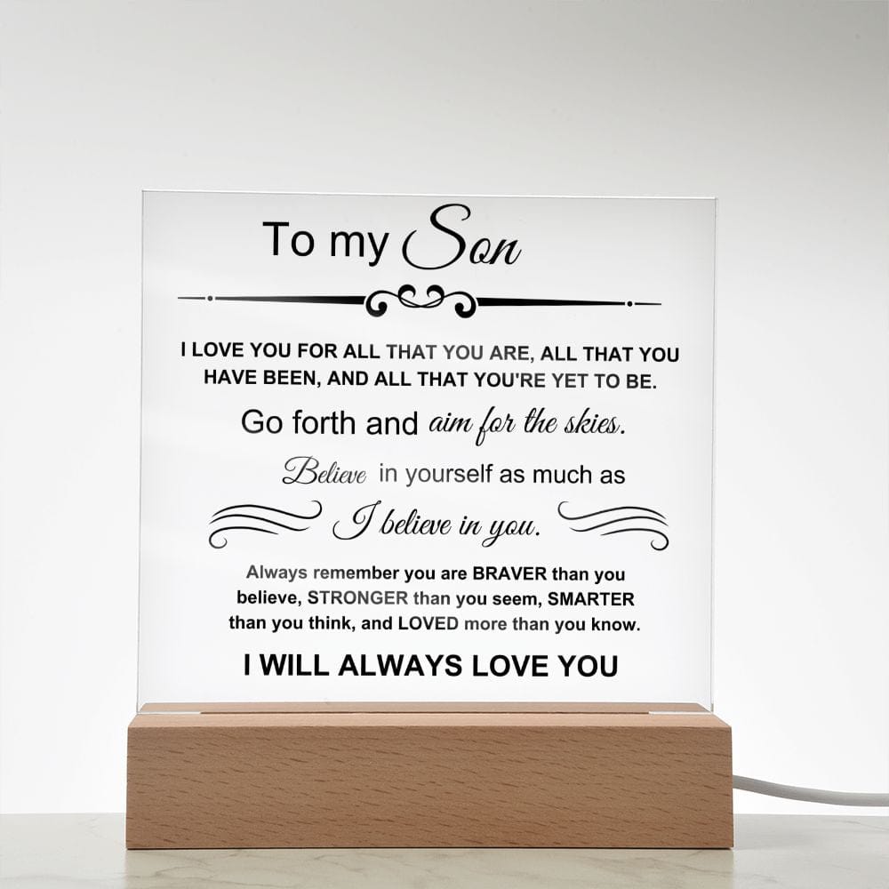 To My Amazing Son - I Believe In You - Square Acrylic Plaque