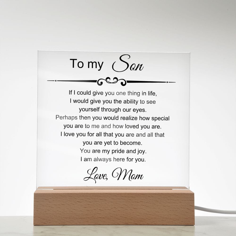 To My Amazing Son - I Am Always Here For You - Square Acrylic Plaque