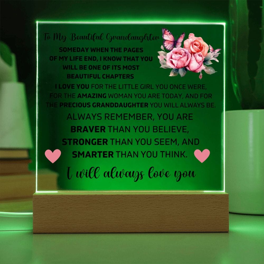 To My Granddaughter - You Are Always Braver Than You Believe - Square Acrylic Plaque