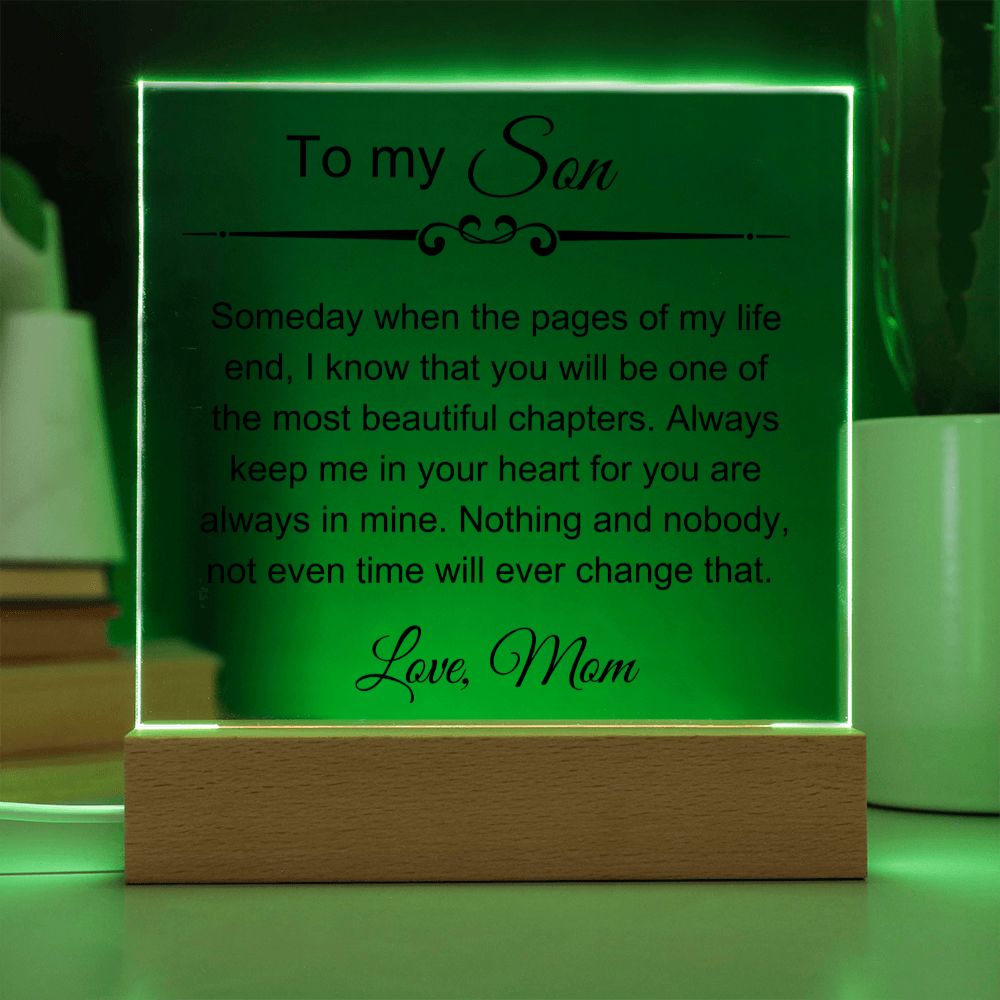 To My Amazing Son - Always Keep Me In Your Heart - Square Acrylic Plaque