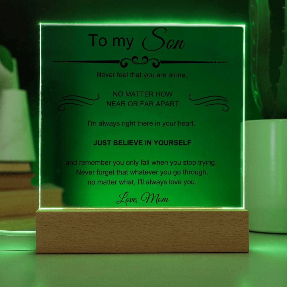To My Amazing Son - I'll Always Love You - Square Acrylic Plaque