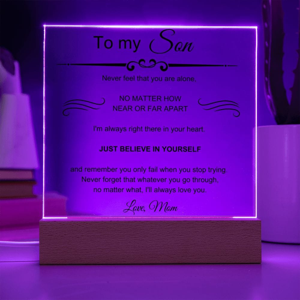 To My Amazing Son - I'll Always Love You - Square Acrylic Plaque