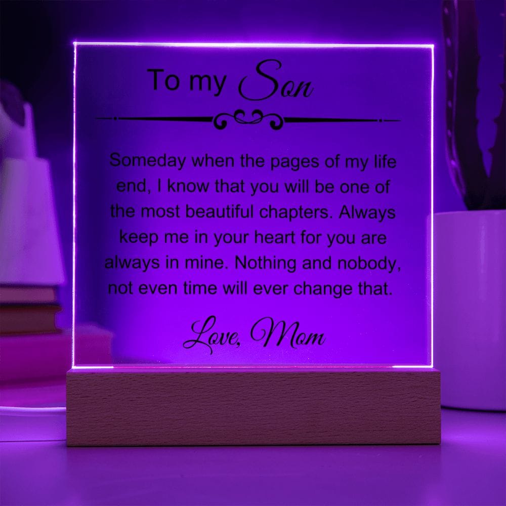 To My Amazing Son - Always Keep Me In Your Heart - Square Acrylic Plaque