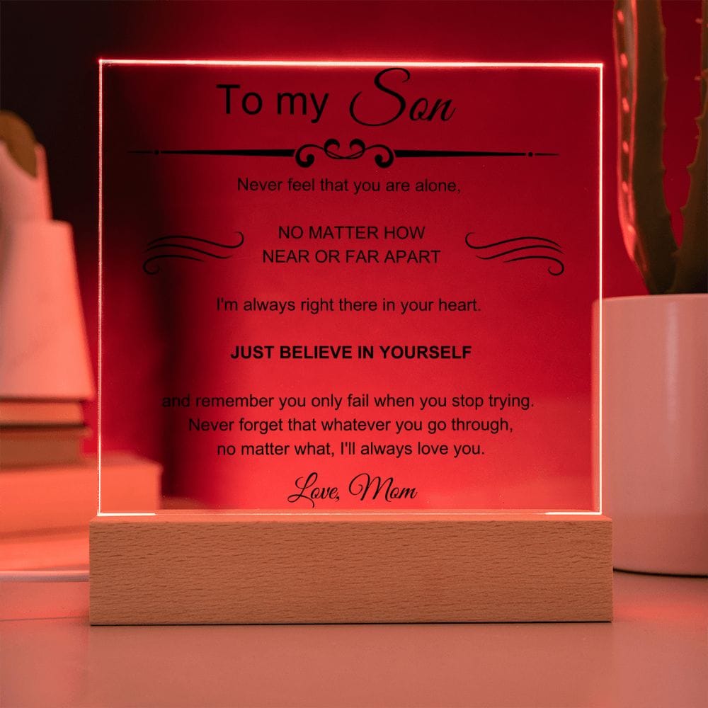 To My Amazing Son - I'll Always Love You - Square Acrylic Plaque