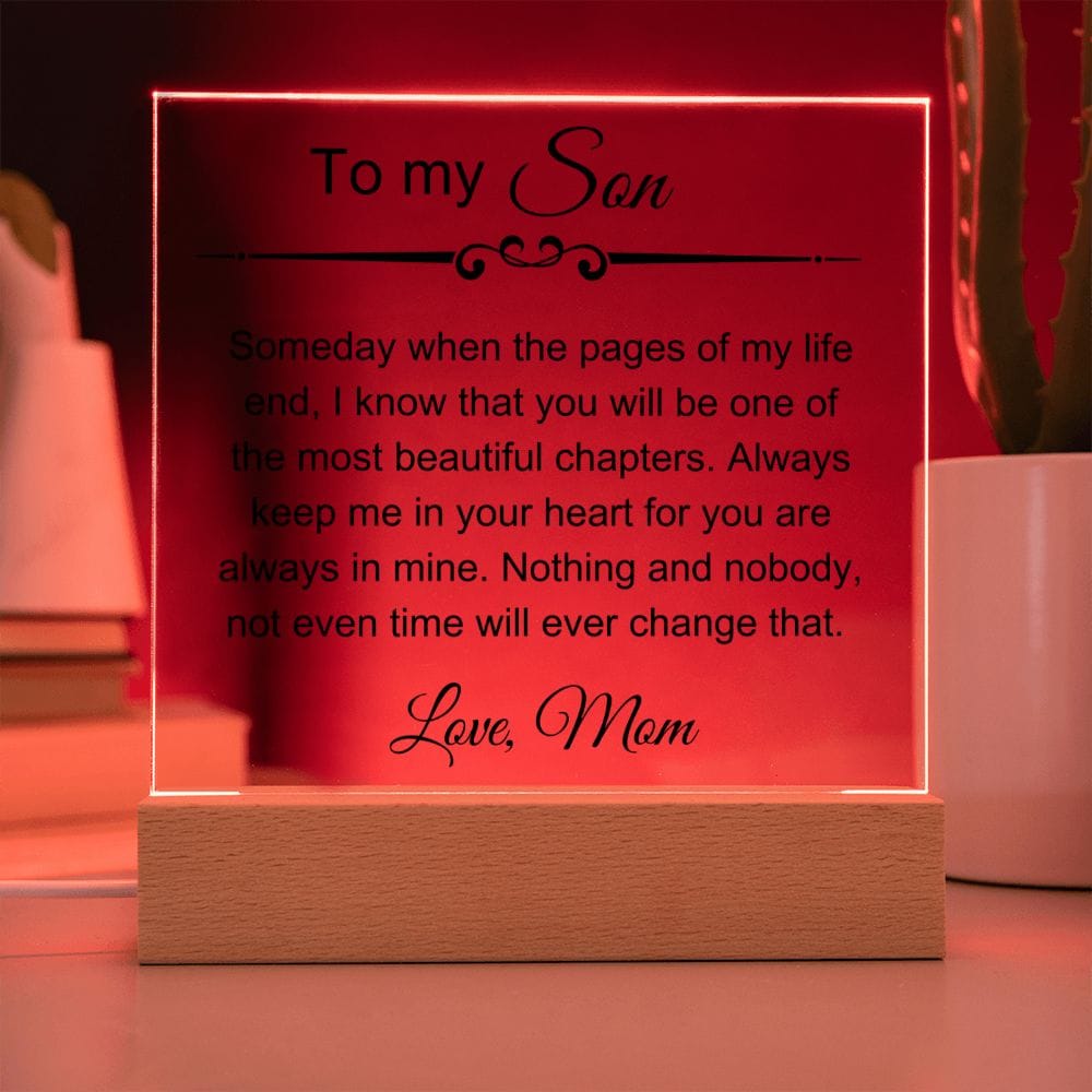 To My Amazing Son - Always Keep Me In Your Heart - Square Acrylic Plaque