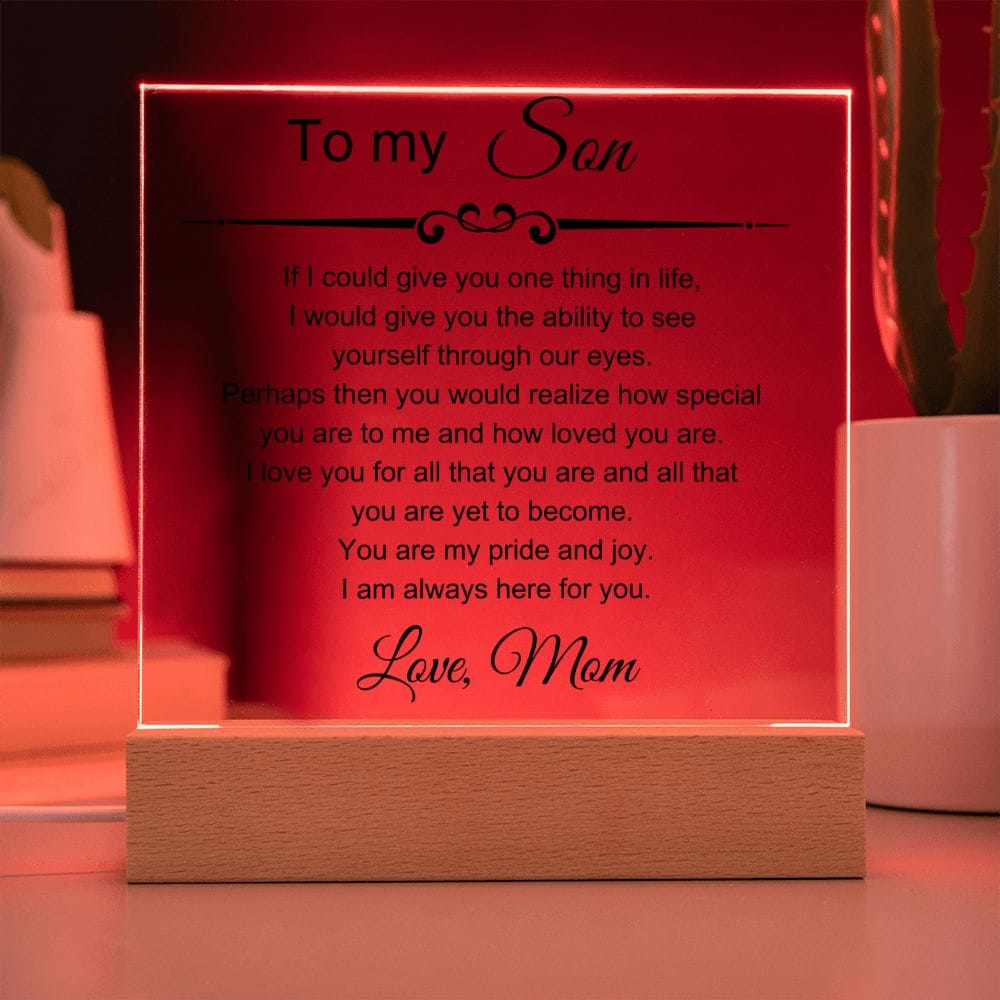 To My Amazing Son - I Am Always Here For You - Square Acrylic Plaque