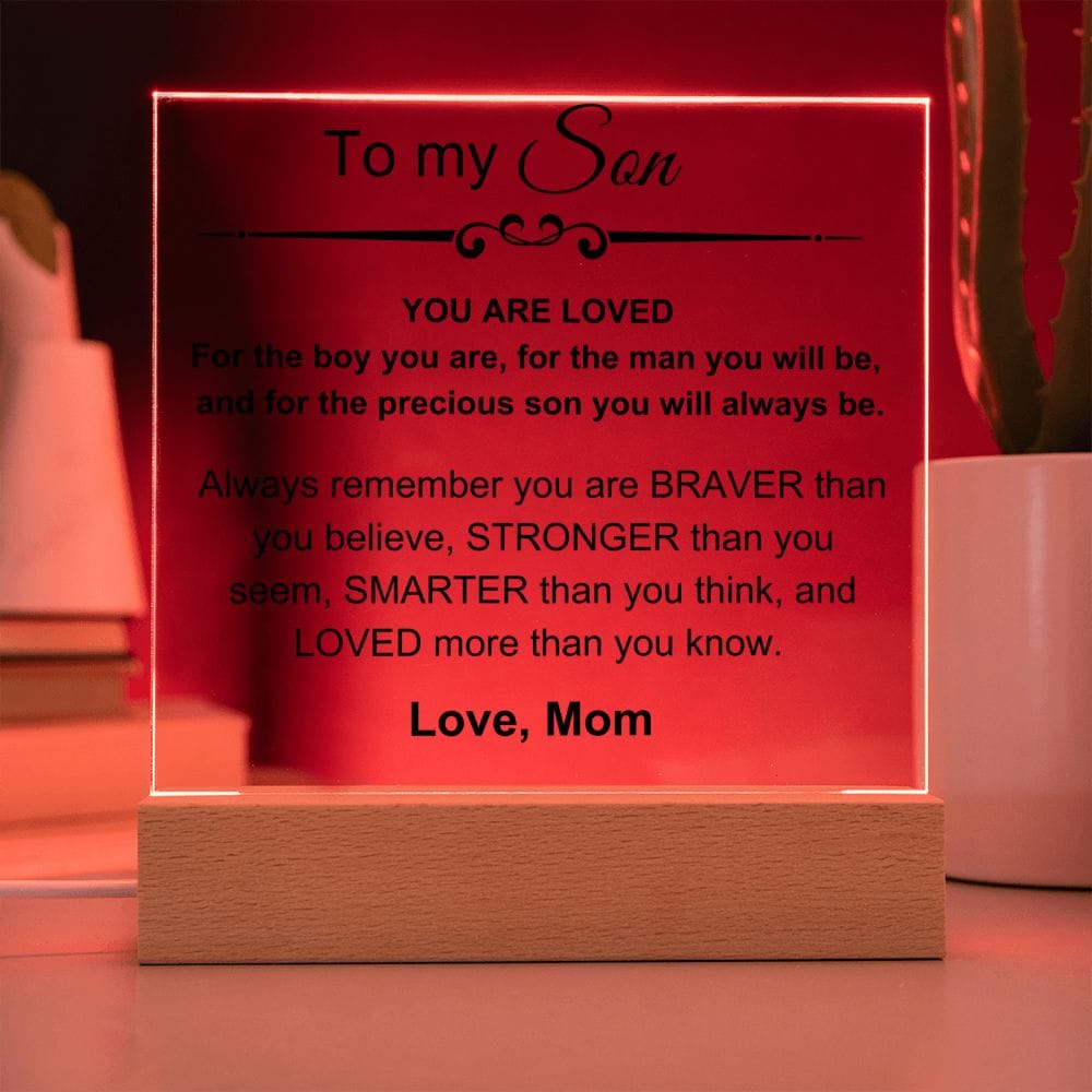 To My Amazing Son - You Are Stronger Than You Believe - Square Acrylic Plaque