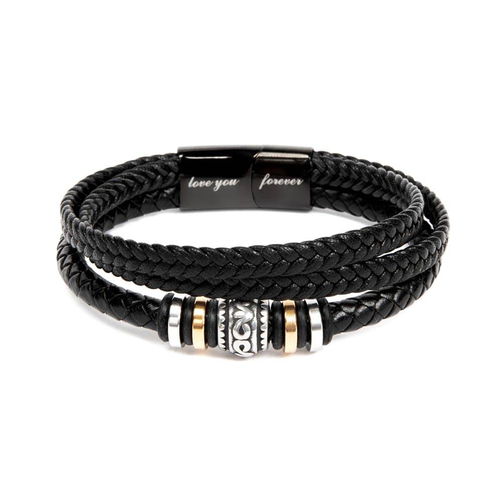 To My Son - Always Keep Me In Your Heart - Luxury Leather Bracelet
