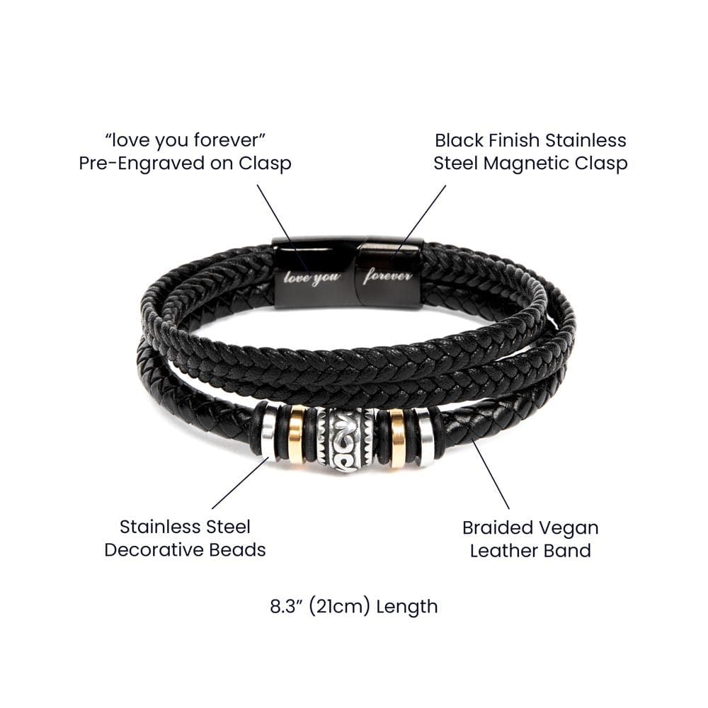 To My Son - I'm Always Here For You - Luxury Leather Bracelet