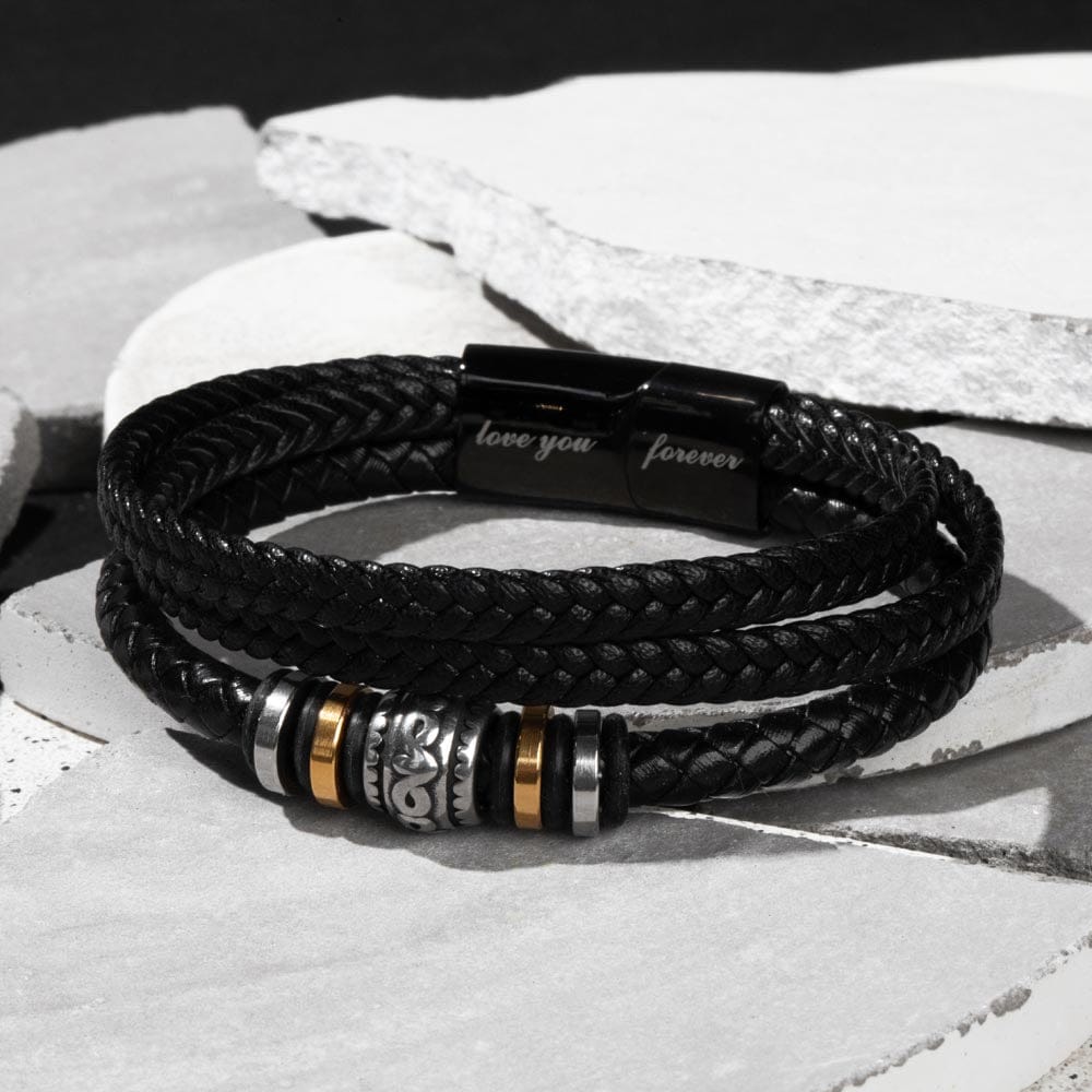 To My Son - I'm Always Here For You - Luxury Leather Bracelet