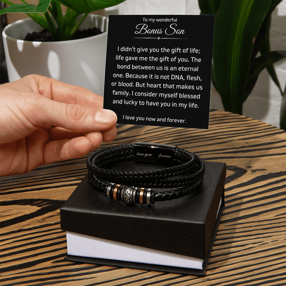 To My Wonderful Bonus Son - Gift Of Life - Love You Forever Bracelet