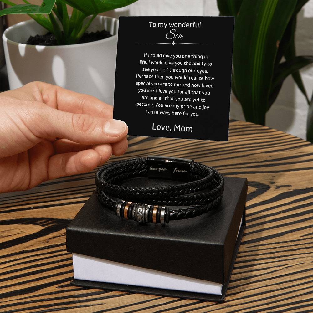 To My Son - You Are My Pride And Joy - Luxury Leather Bracelet