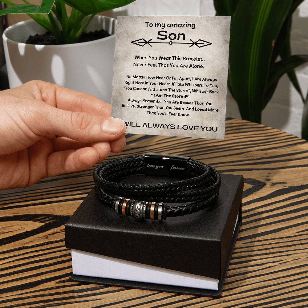 To My Son - You Are Stronger Than You Seem - Luxury Leather Bracelet