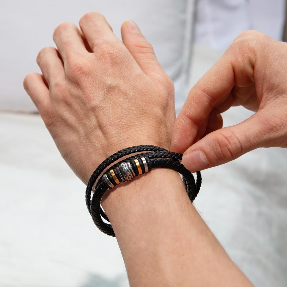 To My Son - I'm Always Here For You - Luxury Leather Bracelet