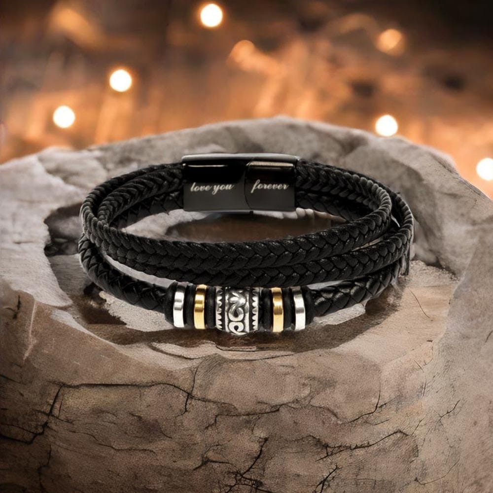 To My Son - I'm Always Here For You - Luxury Leather Bracelet