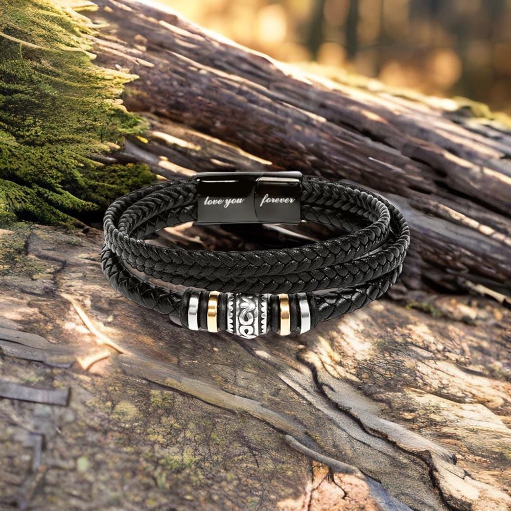 To My Son - I'm Always Here For You - Luxury Leather Bracelet
