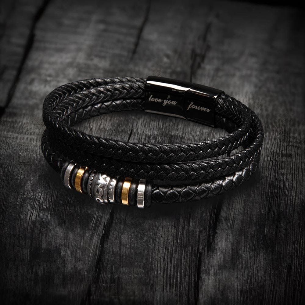 To My Son - I'm Always Here For You - Luxury Leather Bracelet