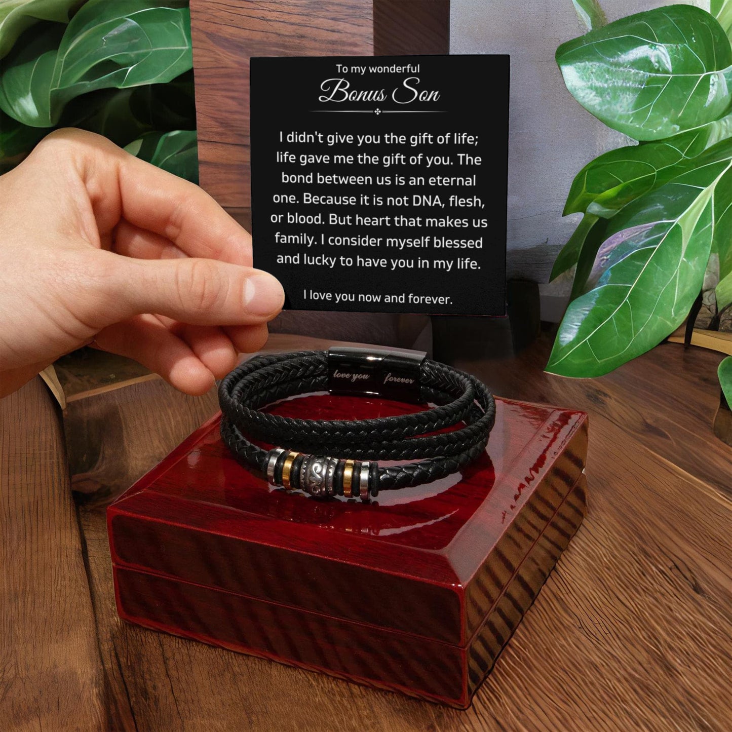 To My Wonderful Bonus Son - Gift Of Life - Love You Forever Bracelet