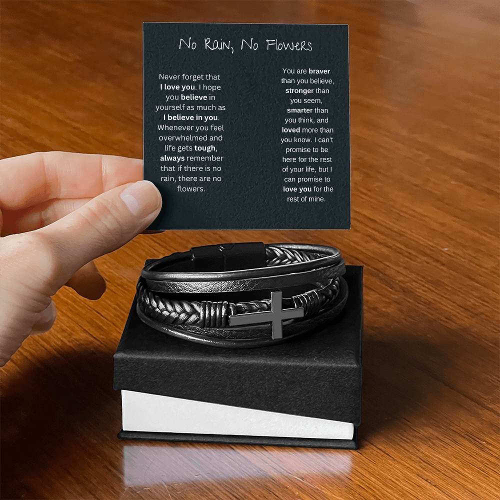 Never Forget That I Love You | Men's Cross Bracelet