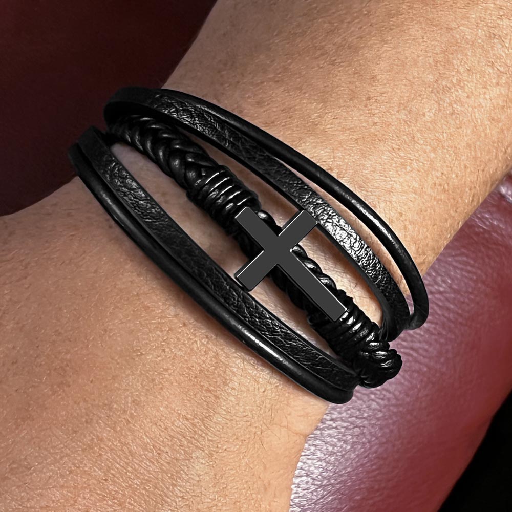Never Forget That I Love You | Men's Cross Bracelet