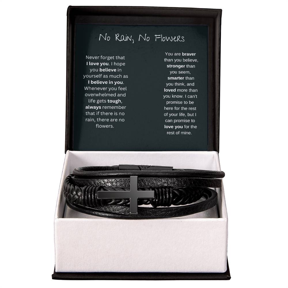 Never Forget That I Love You | Men's Cross Bracelet