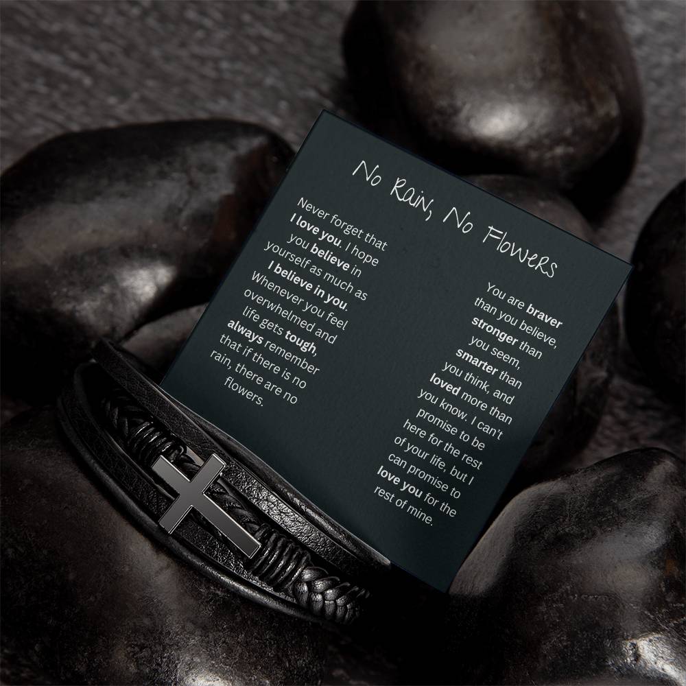 Never Forget That I Love You | Men's Cross Bracelet