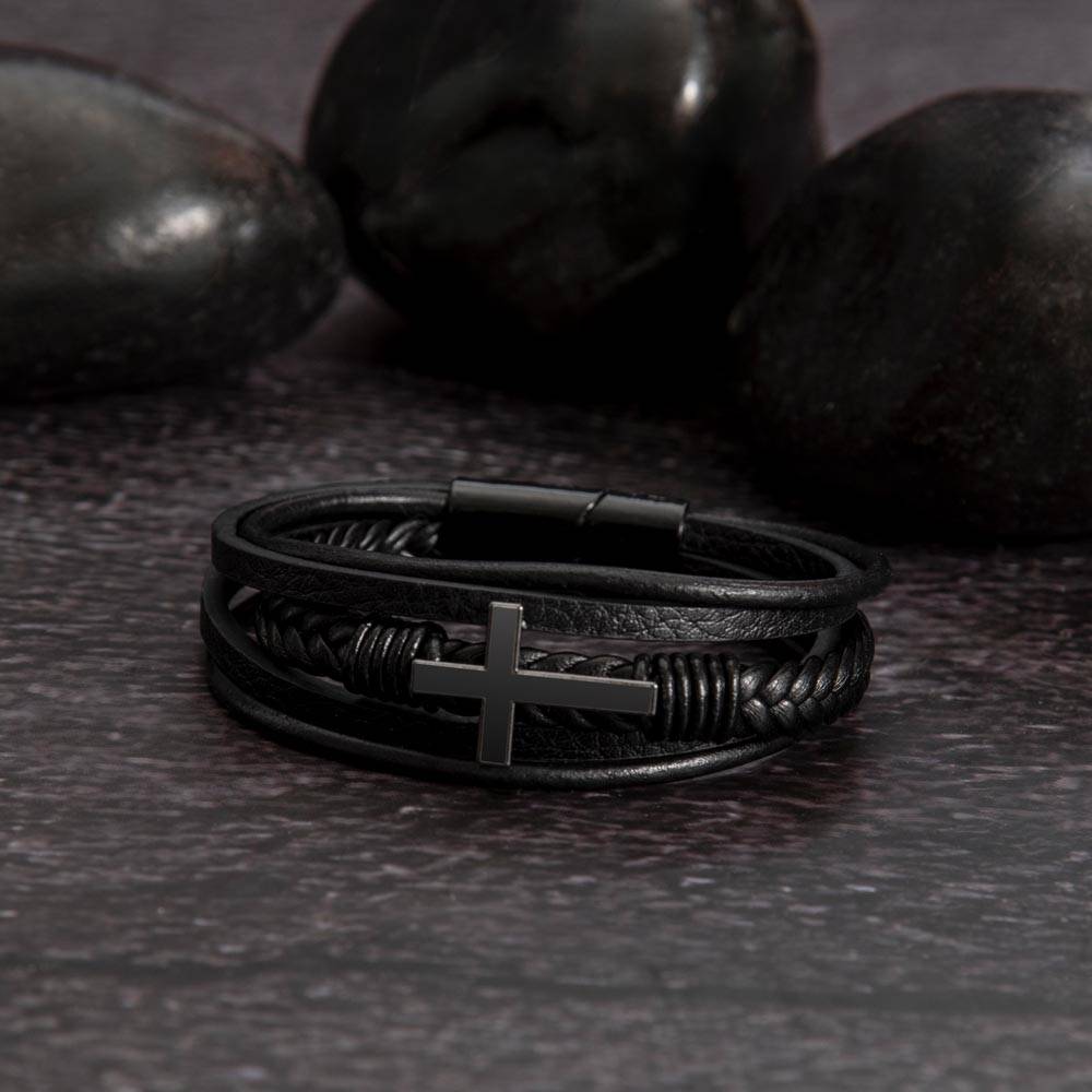 Never Forget That I Love You | Men's Cross Bracelet