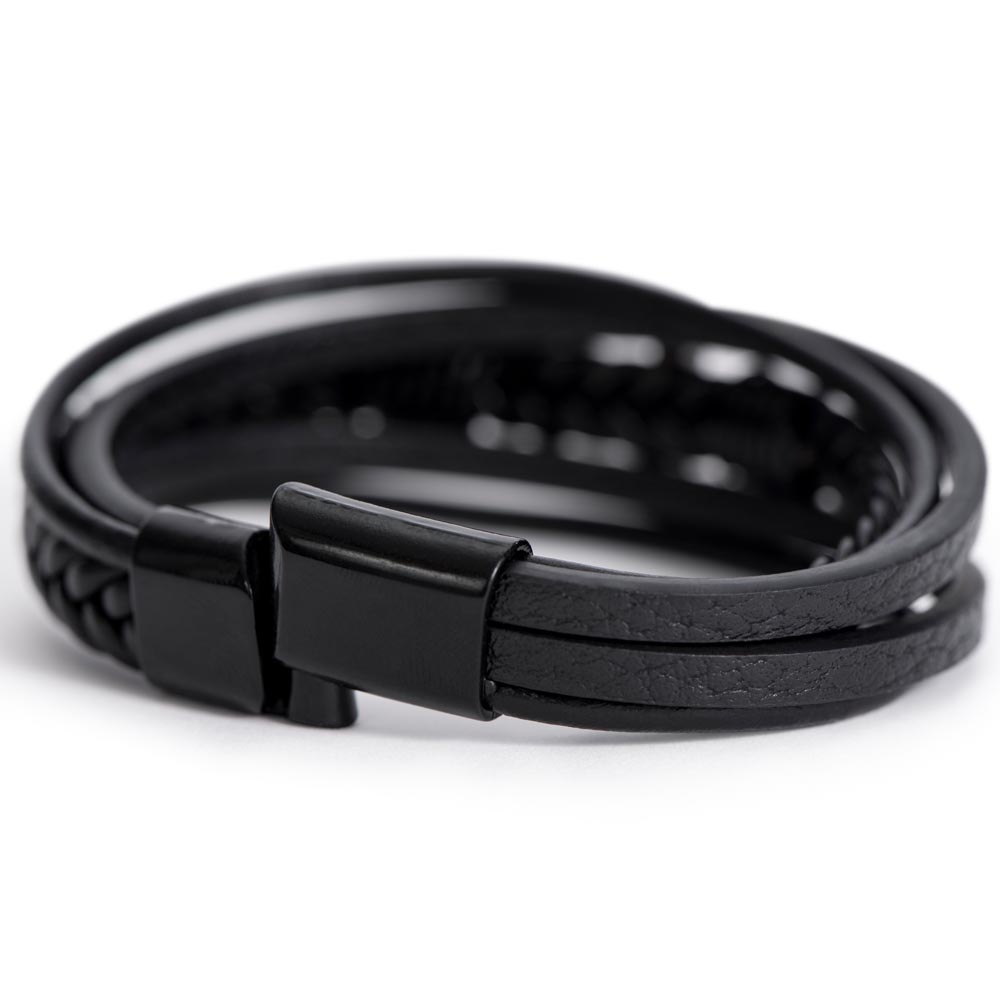 To My Godson - No Storm, No Strength - Men's Cross Bracelet