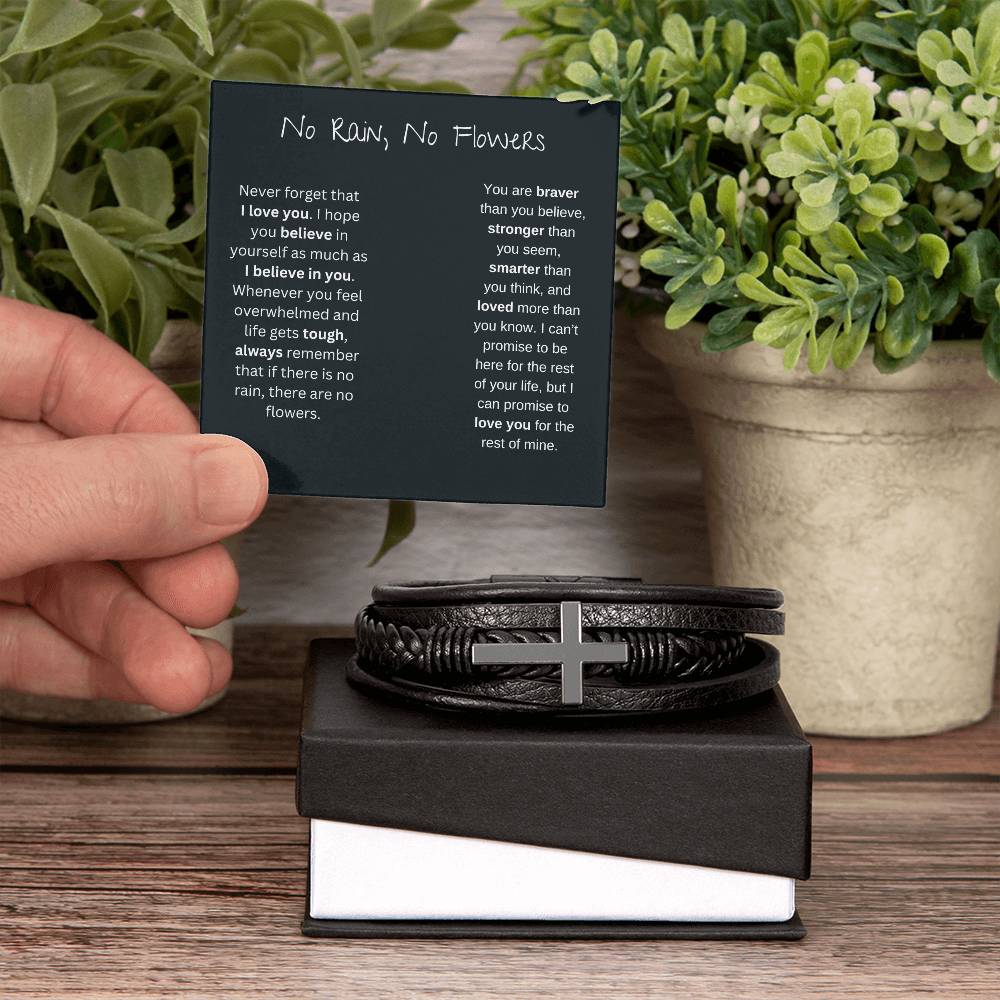 Never Forget That I Love You | Men's Cross Bracelet