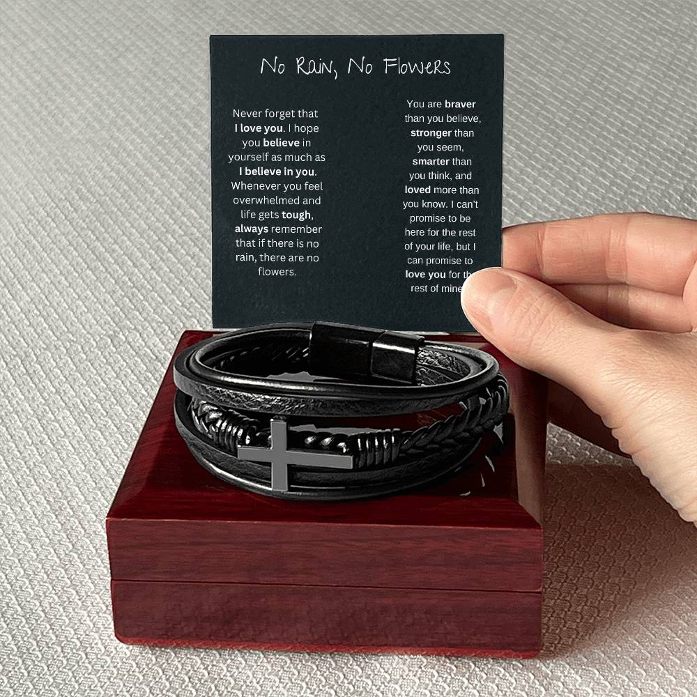 Never Forget That I Love You | Men's Cross Bracelet