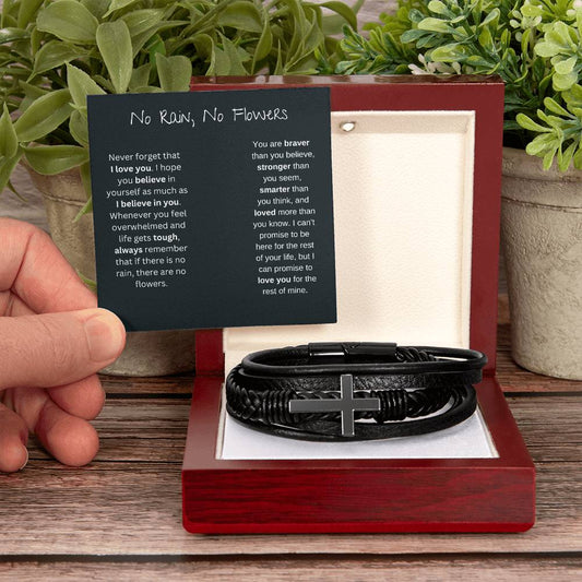 Never Forget That I Love You | Men's Cross Bracelet