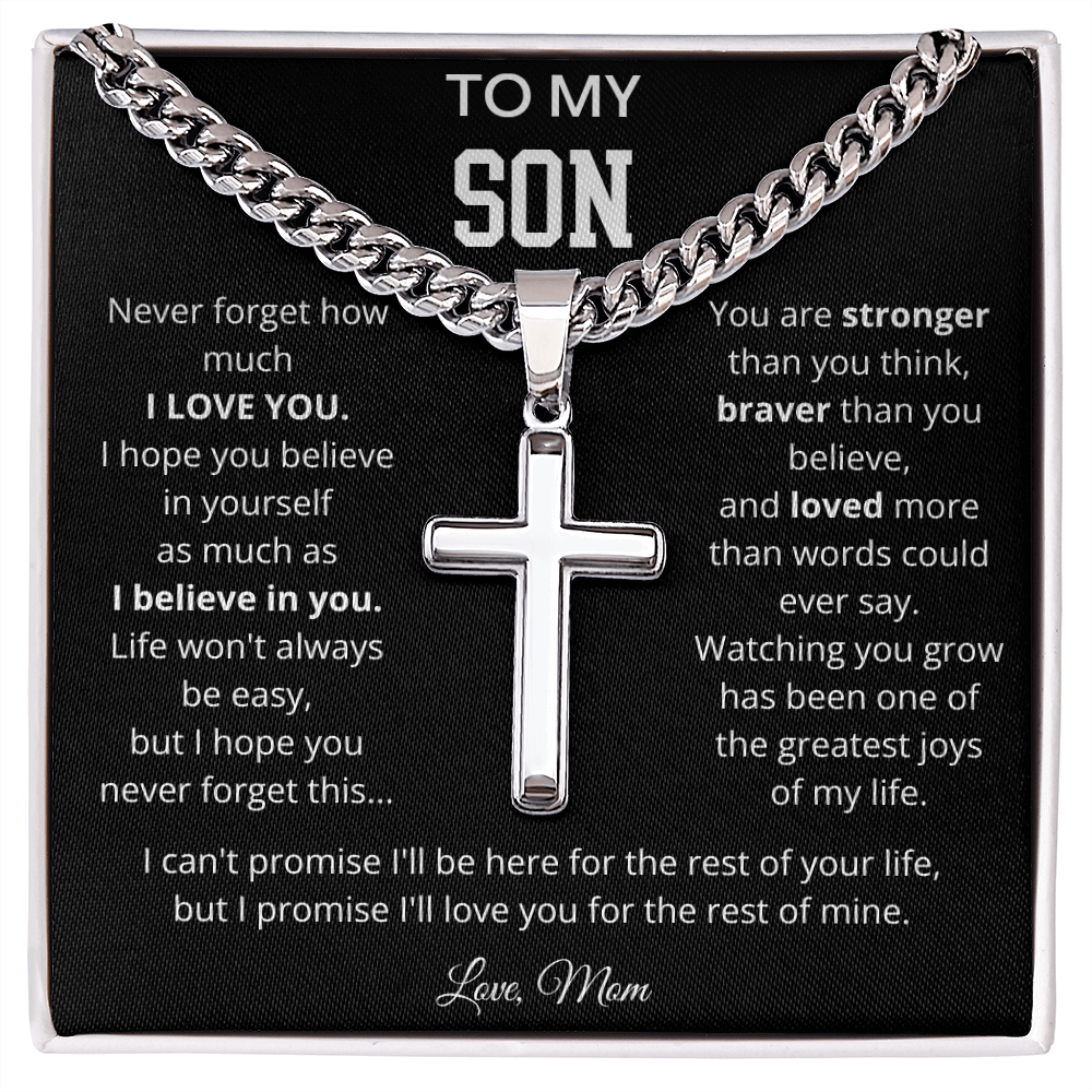 To My Son | Watching You Grow | Artisan Cross - Cuban Link Chain