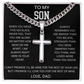 To My Son - When You Wear This Necklace - Artisan Cross With Cuban Link Chain