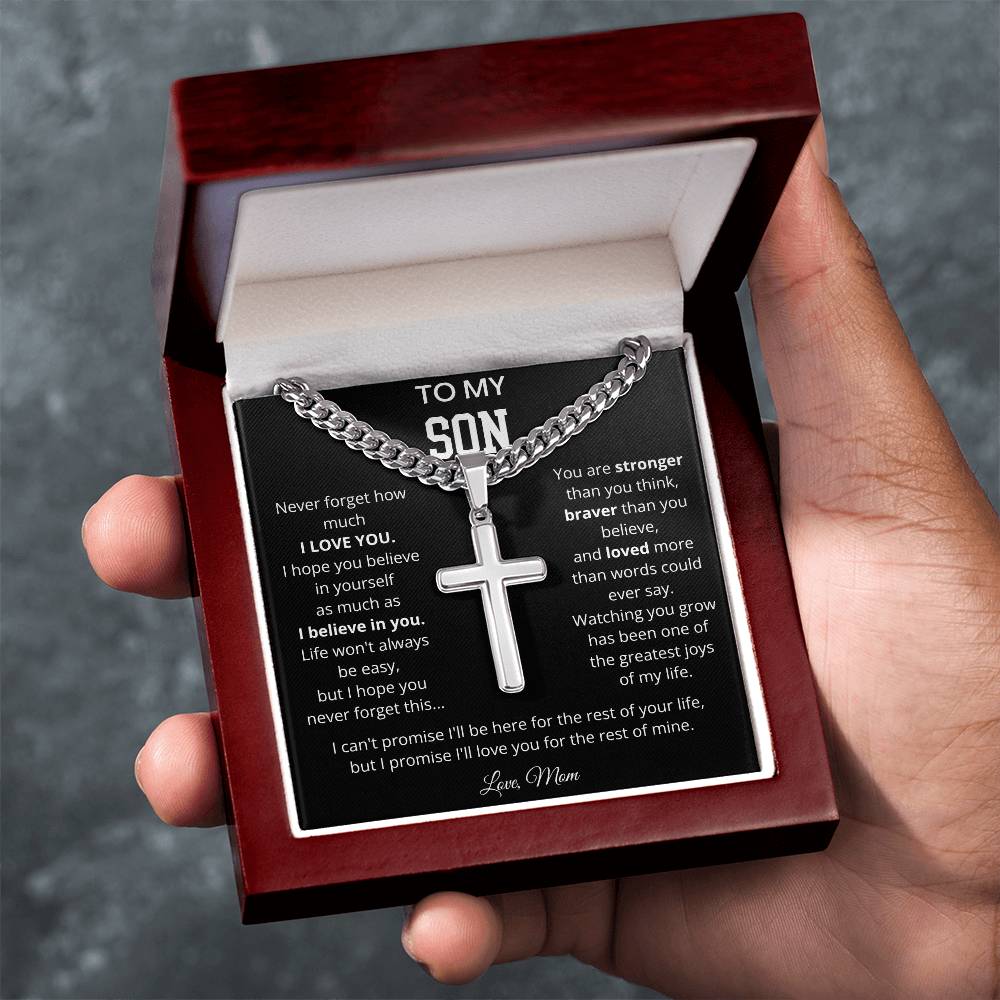 To My Son | Watching You Grow | Artisan Cross - Cuban Link Chain