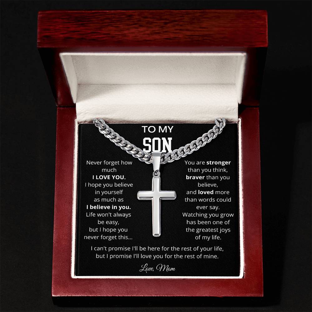 To My Son | Watching You Grow | Artisan Cross - Cuban Link Chain