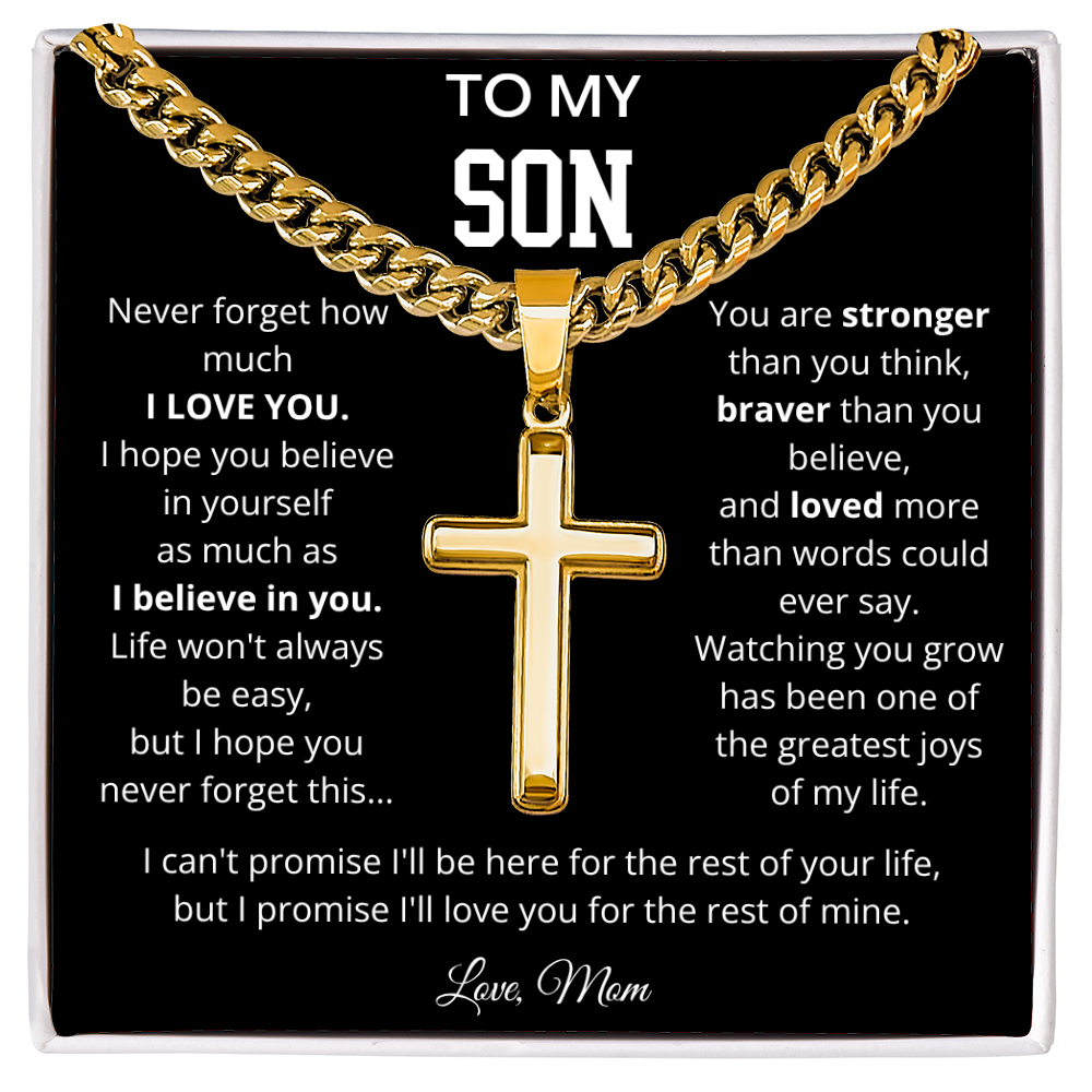 To My Son | Watching You Grow | Artisan Cross - Cuban Link Chain