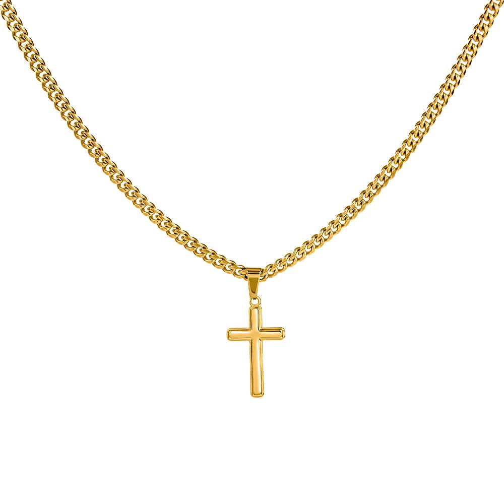 To My Son - When You Wear This Necklace - Artisan Cross With Cuban Link Chain